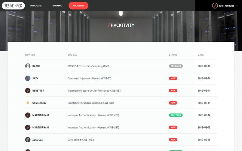 YesWeHack gallery image