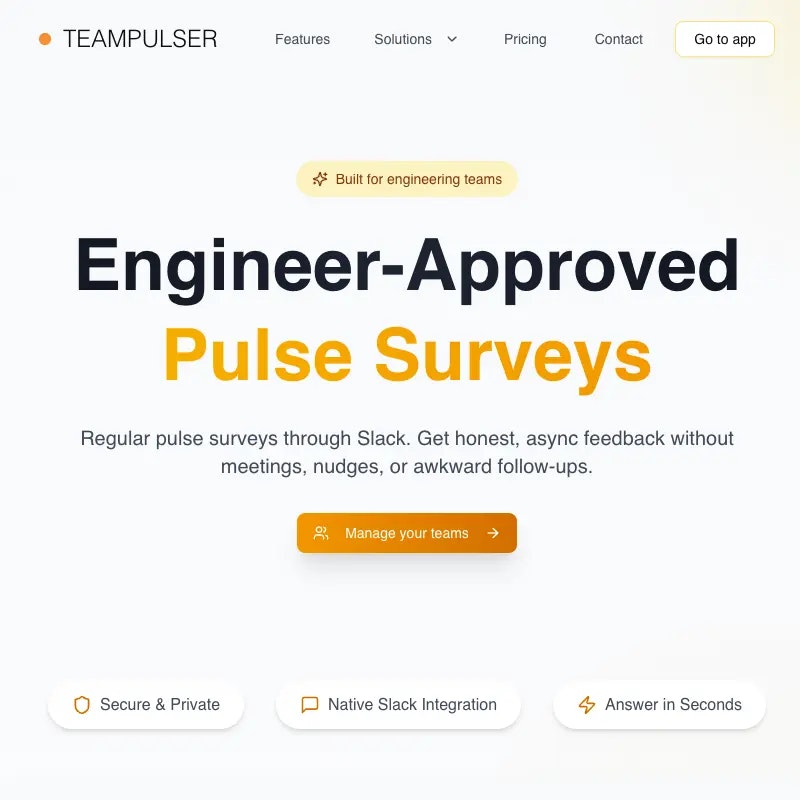 Teampulser - Semplici sondaggi sull'impulso, su misura per i team di ingegneria media 1