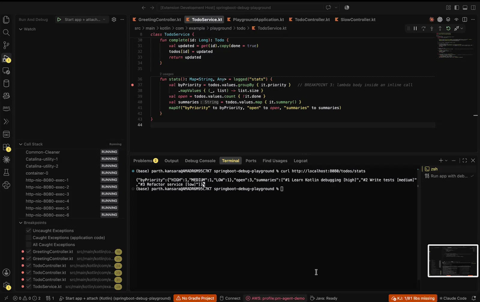 Kotlin Debugger for VS Code screenshot 1