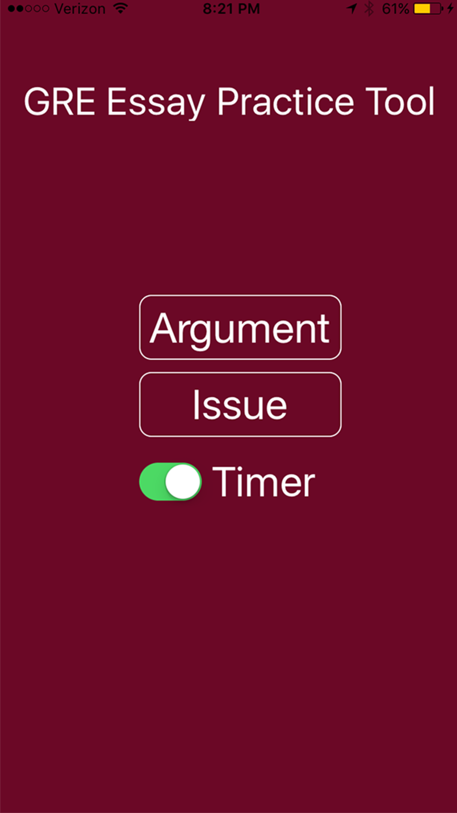 GRE Essay Practice Tool gallery image