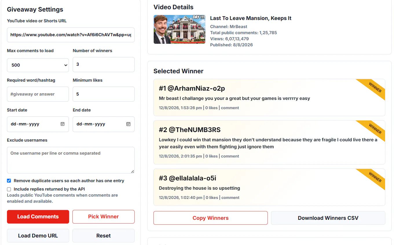 YouTube Comment Picker gallery image