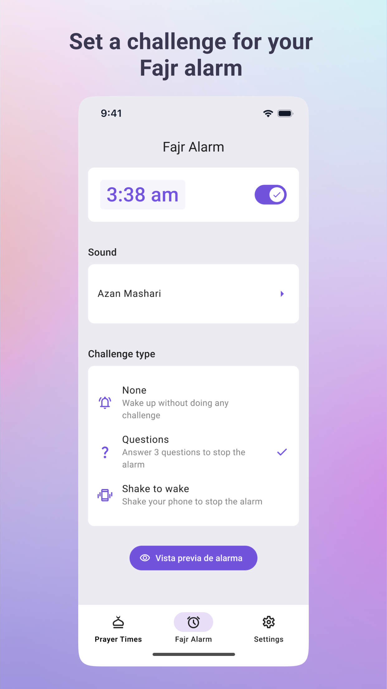 Fajr App iOS - Ihr Begleiter, um leicht für das Fajr -Gebet aufzuwachen Medien 2