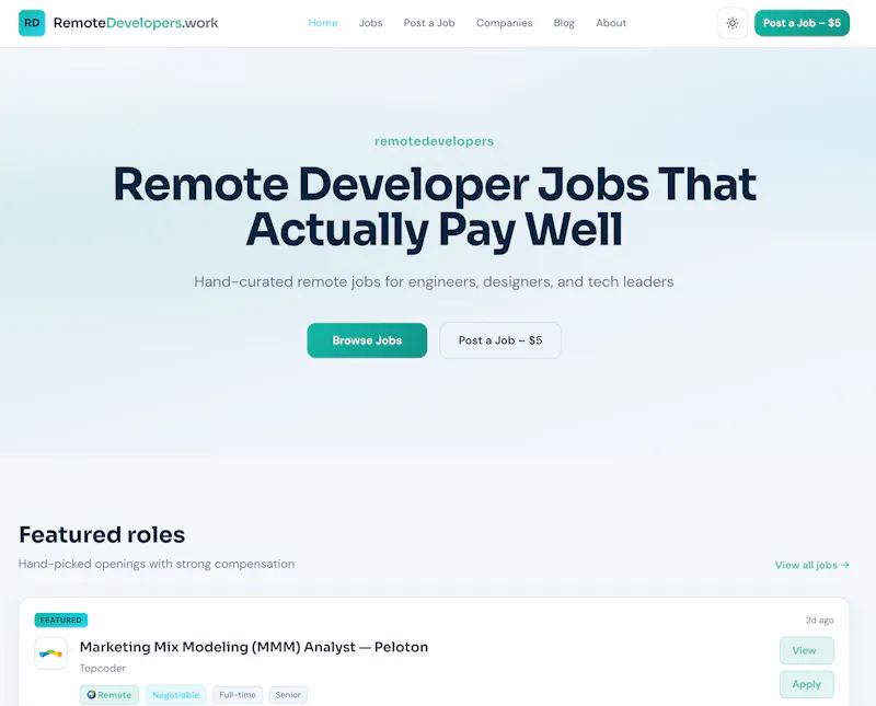 Hire Remote Developers. Find Remote Jobs screenshot 1