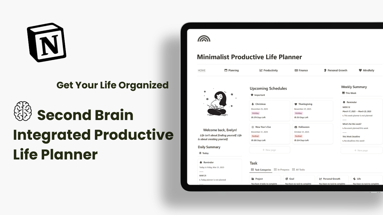 Notion Second Brain Life Planner  gallery image