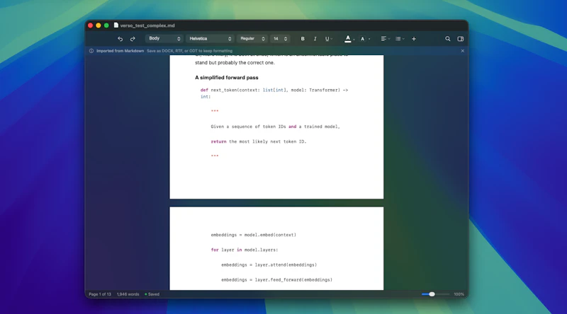 Verso screenshot 2
