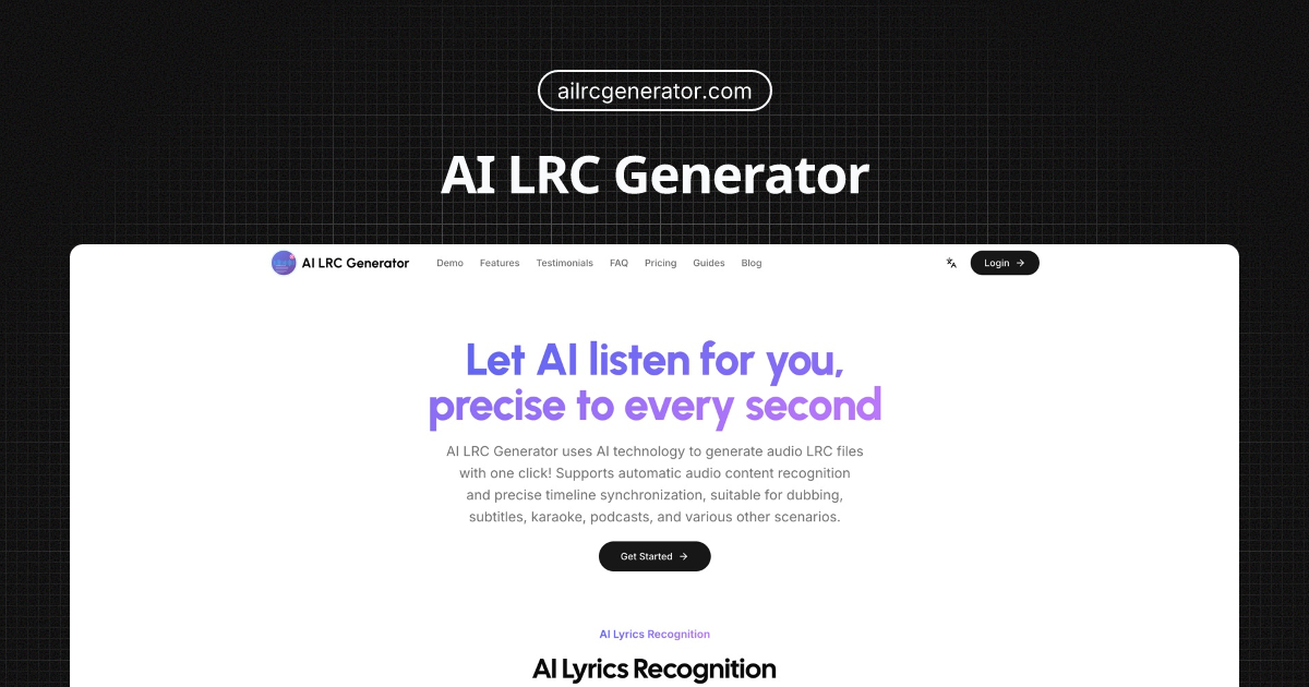 AI LRC -generator - Een krachtige online songtekstmaker en AI LRC -generator die ... media 1