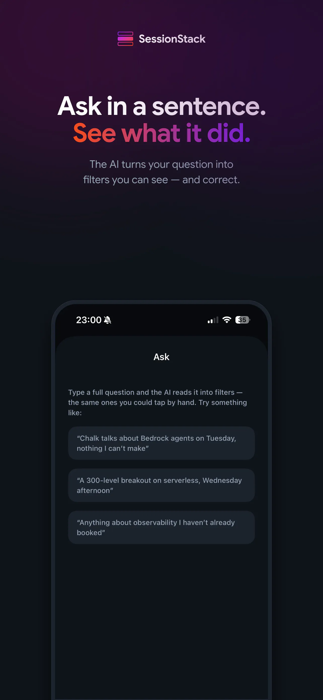 SessionStack - AWS re:Invent Planner gallery image