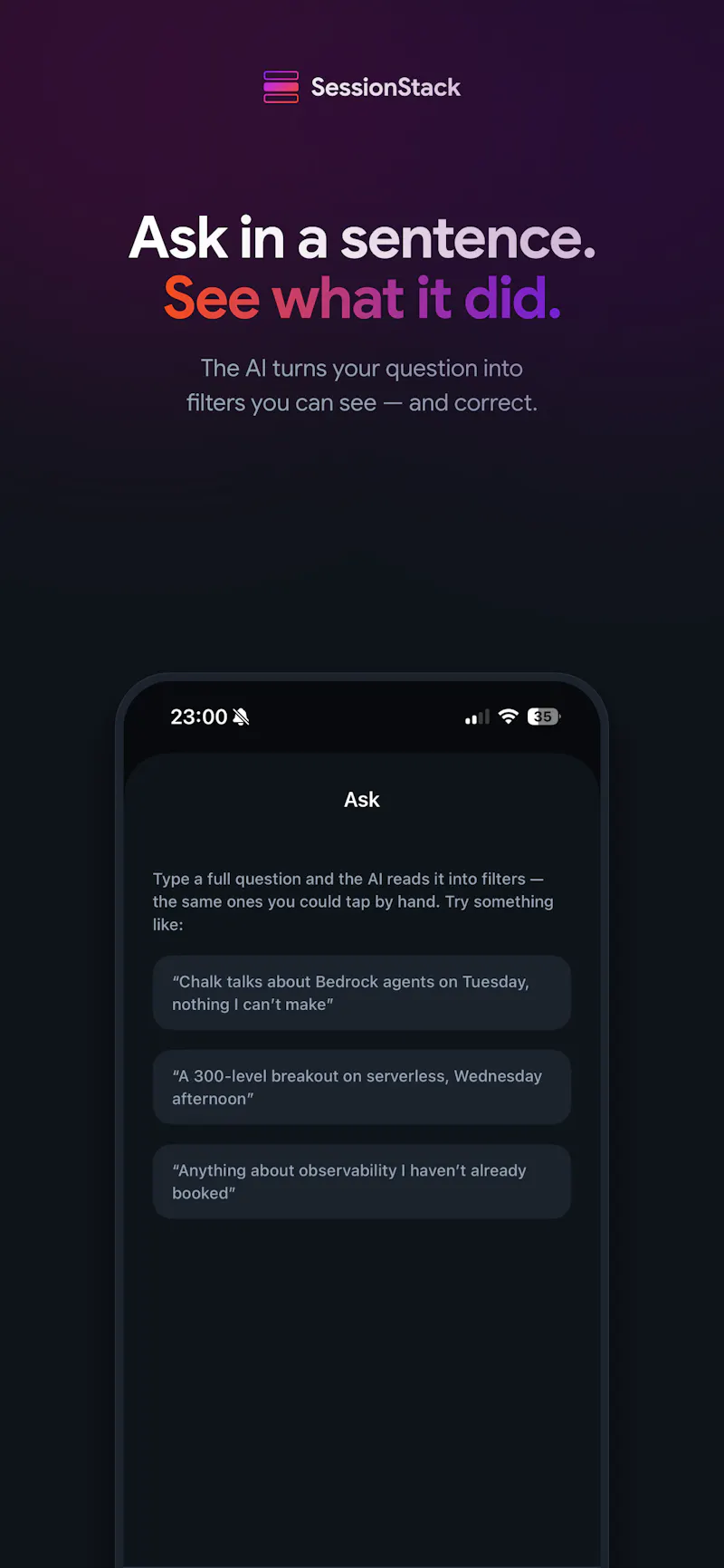 SessionStack - AWS re:Invent Planner screenshot 3