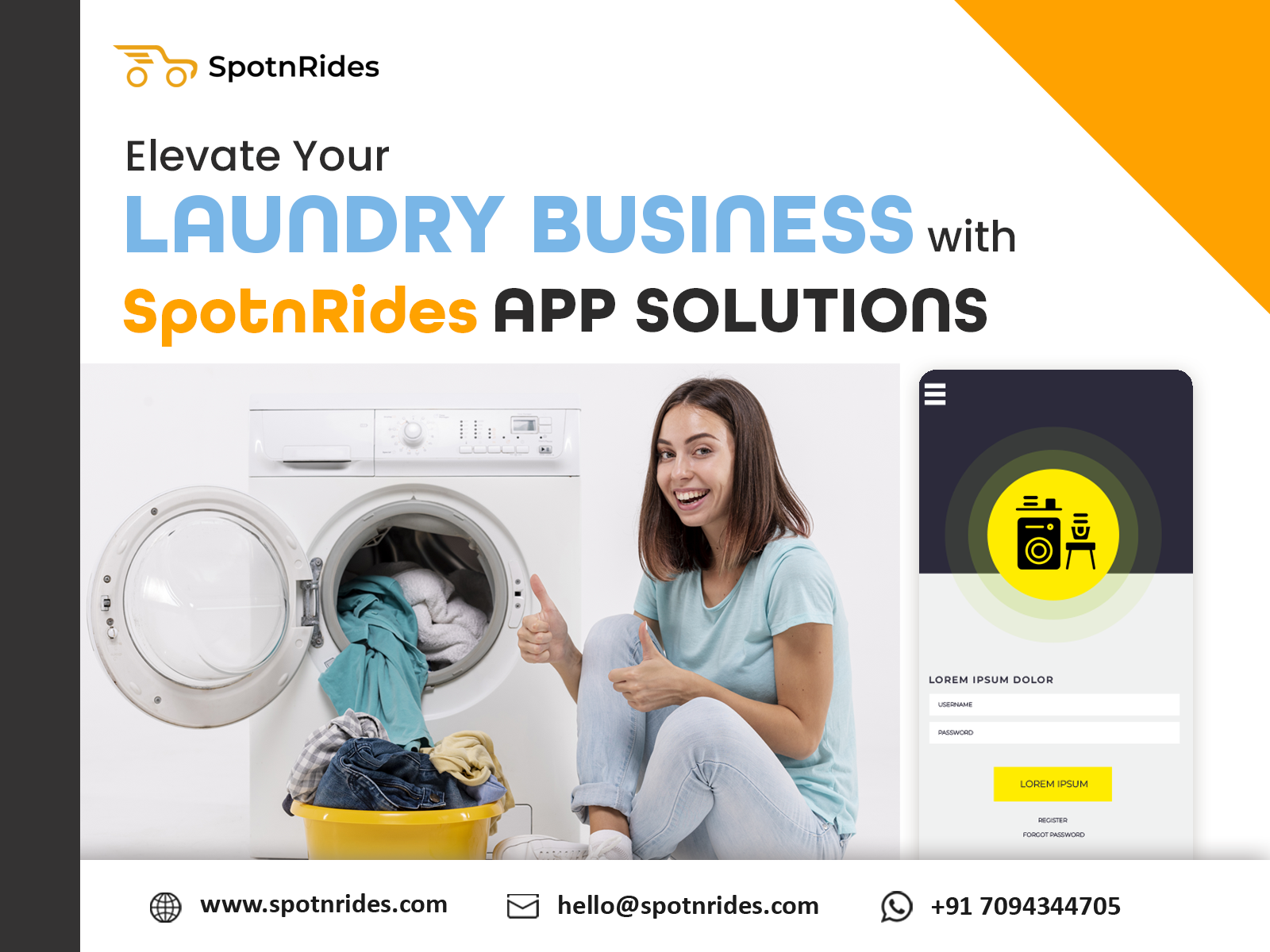 Spotnrides - Uber para la aplicación de lavandería media 2