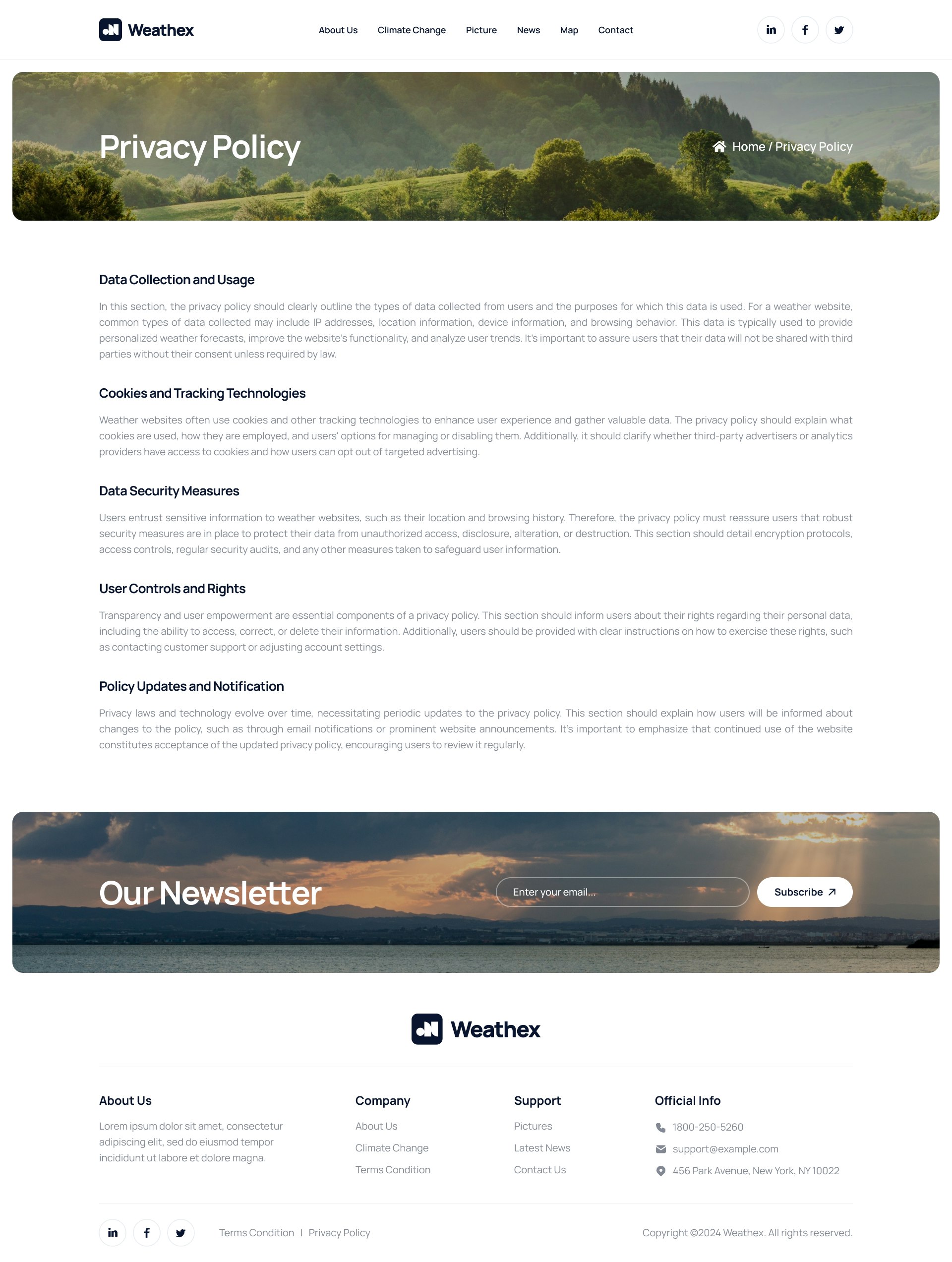 Mídia 2 de Modelo de site da previsão do tempo NextJs