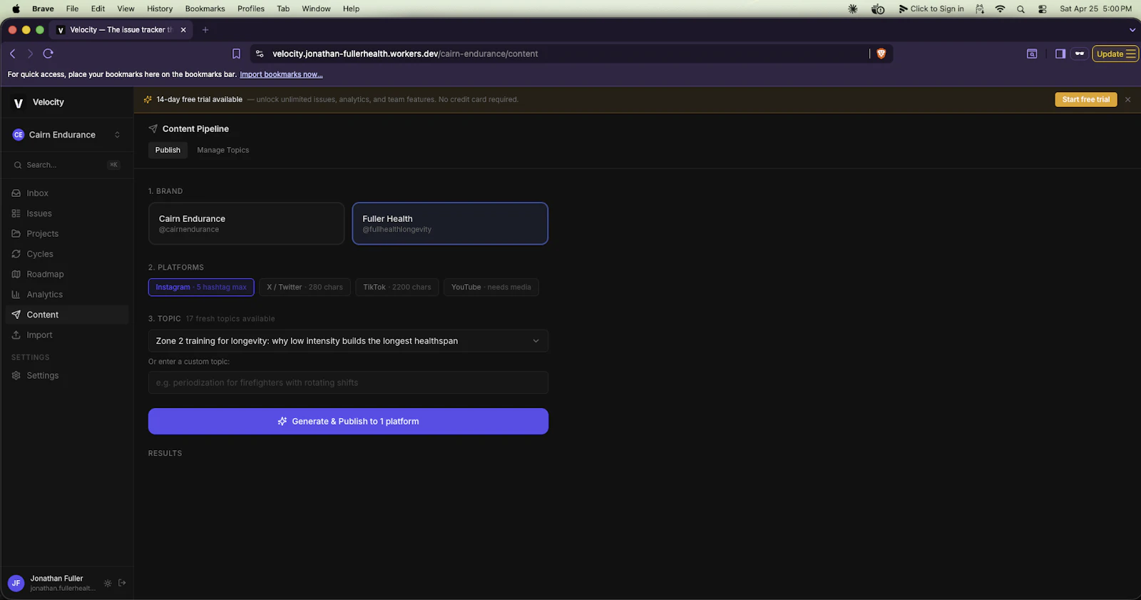 Velocity  screenshot 1