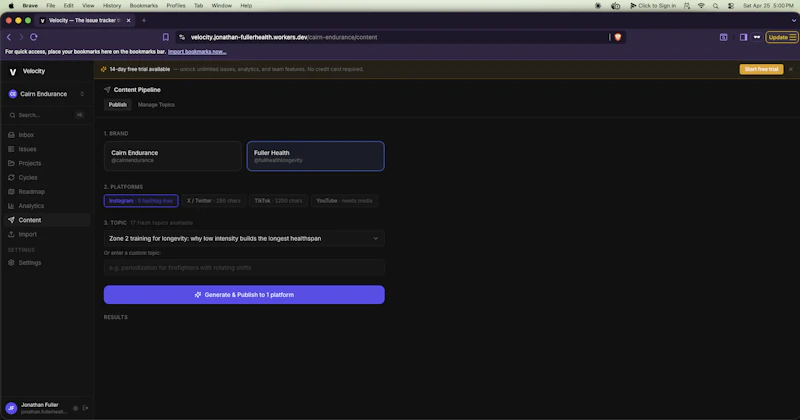Velocity  screenshot 1