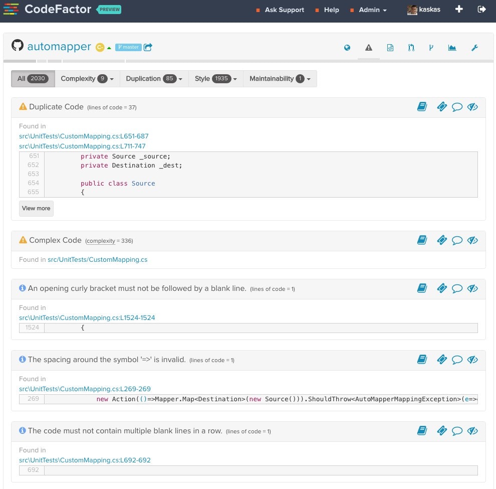 CodeFactor.io gallery image