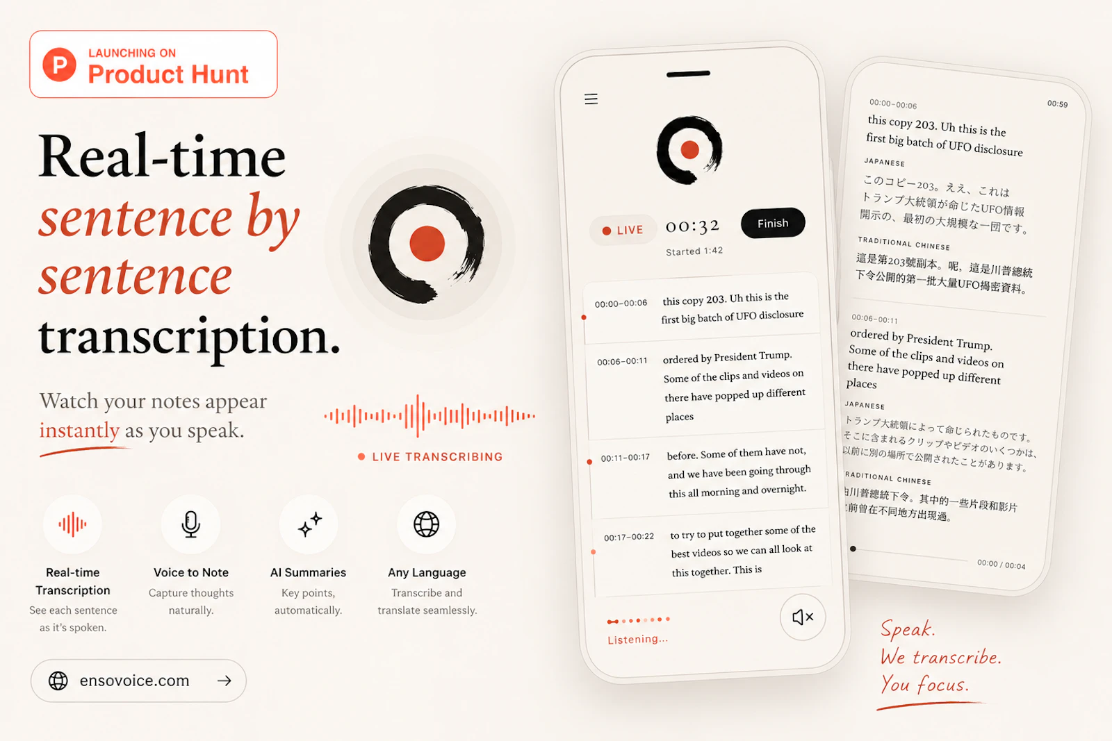 ENSO Voice — Real-Time Voice into Note screenshot 1
