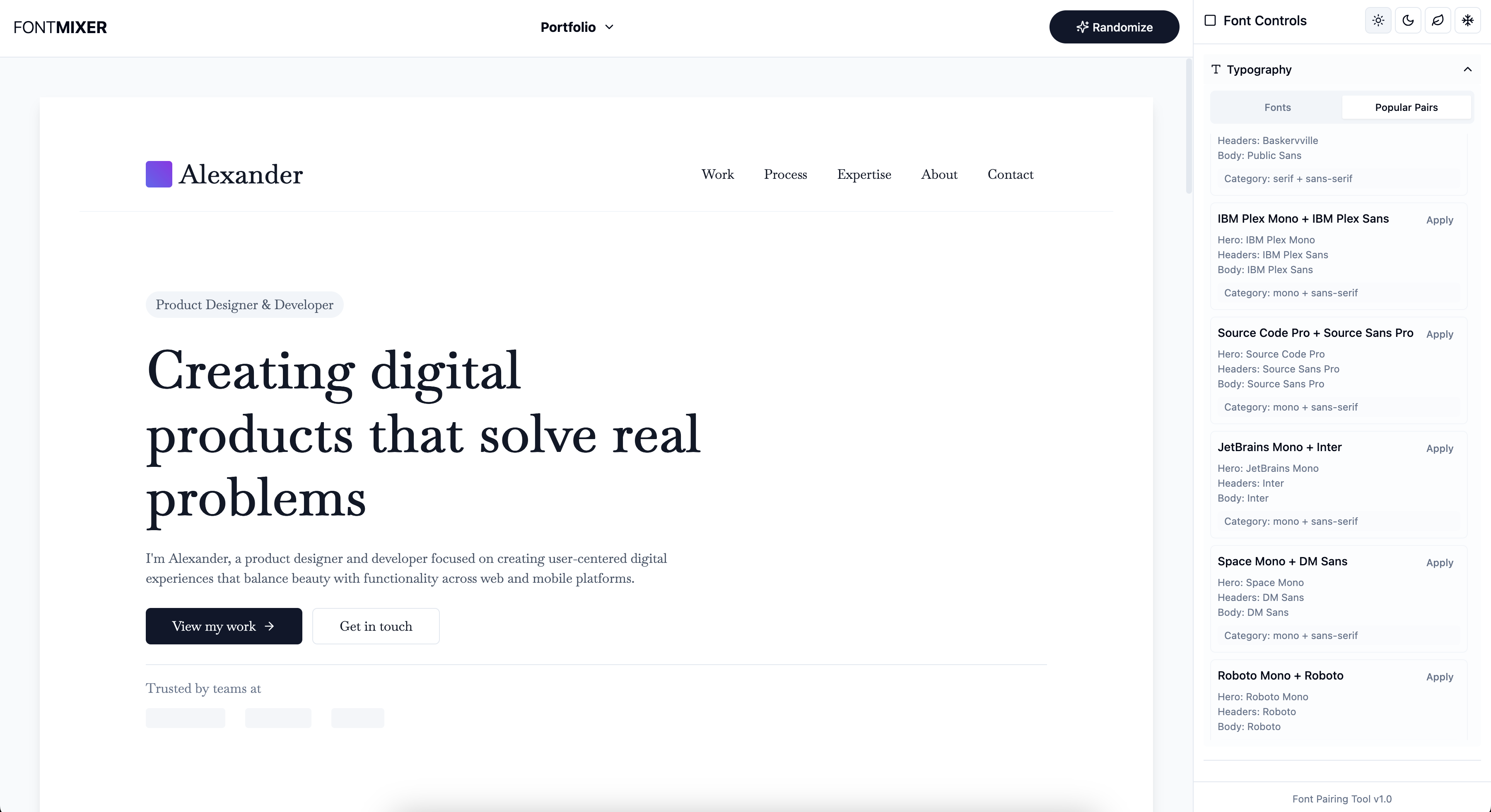FontMixer.app - Typografie- und Schriftart -Pairing -Tool für Google -Schriftarten Medien 7