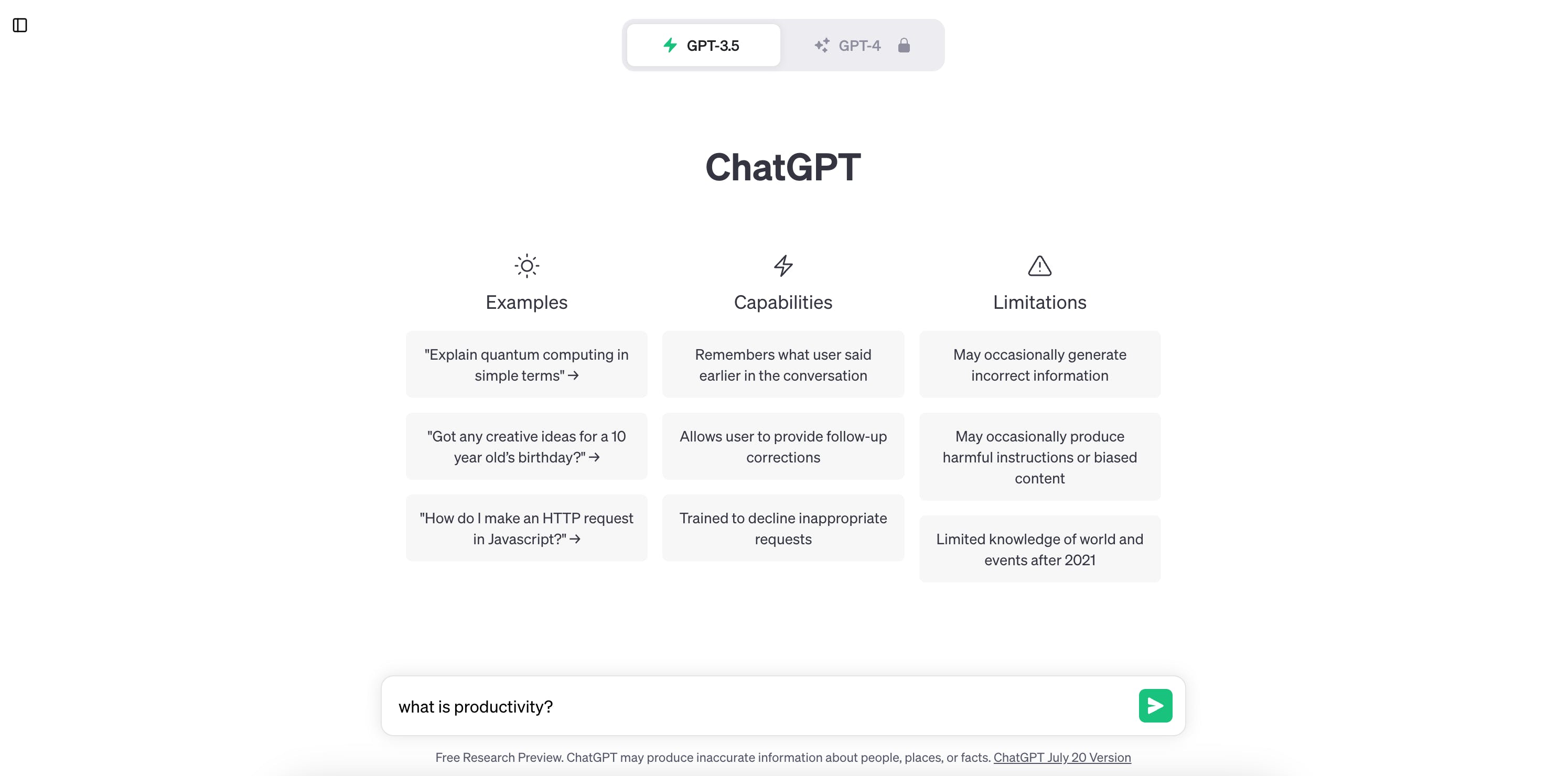 Ask chatgpt a question