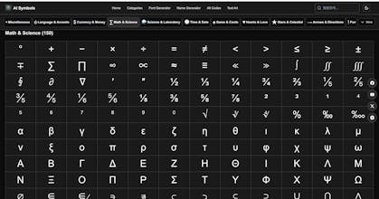 Symbols.ink Unicode symbols gallery image