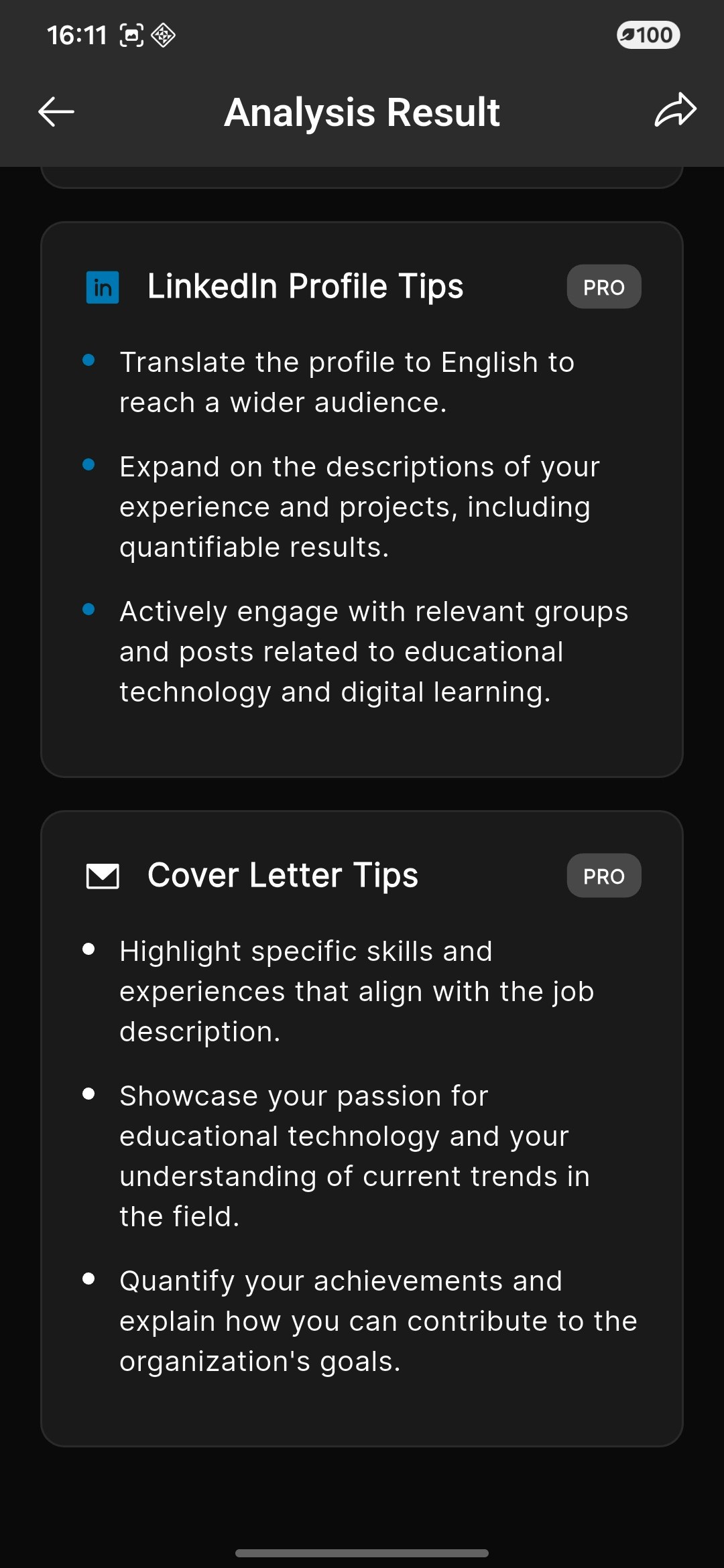 AI CV Analyzer - Screenshot 3 showing product features and functionality