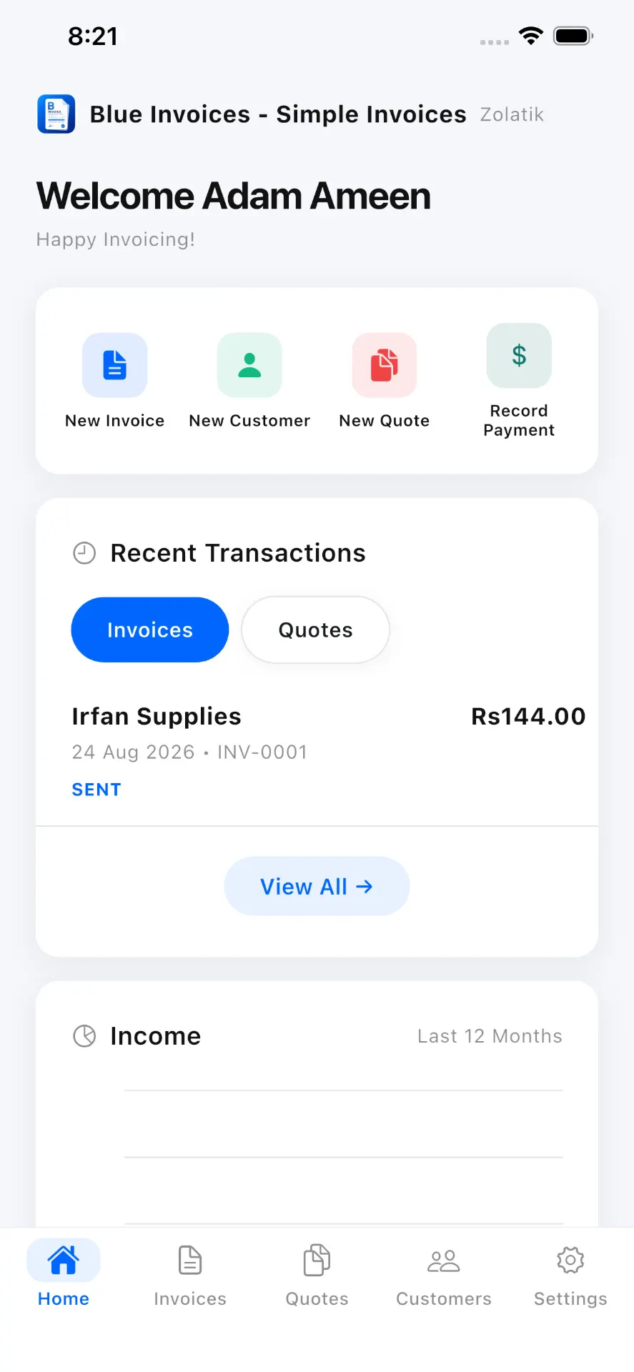 Blue Invoice gallery image