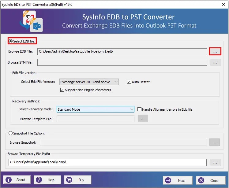 Media Sysinfo EDB sang PST Converter - Sửa chữa và chuyển đổi các tệp EDB Exchange thành PST 3