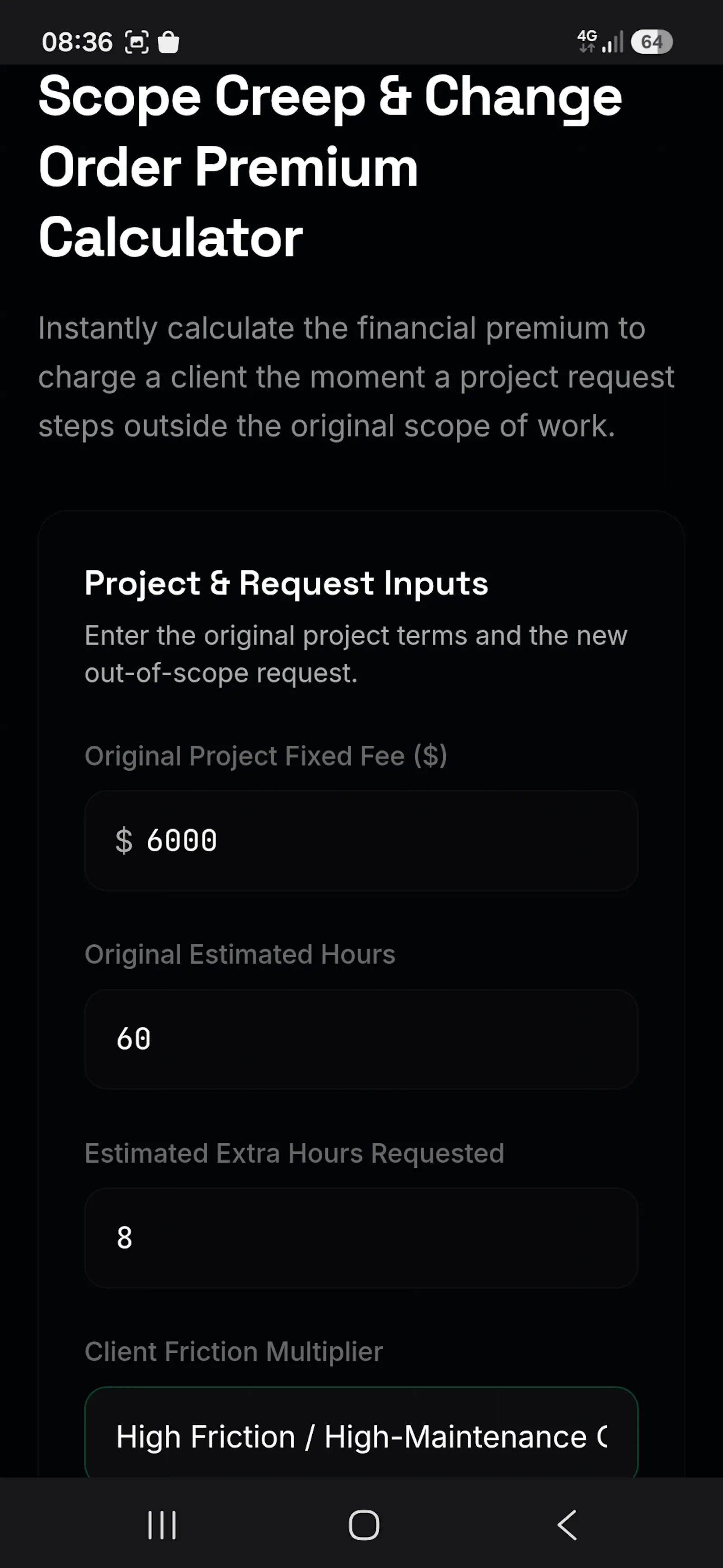 Freepaycalc, A Free Freelancer's Friend  screenshot 6