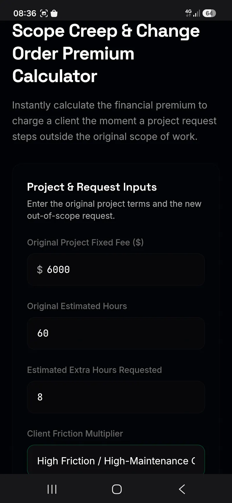 Freepaycalc, A Free Freelancer's Friend  screenshot 6