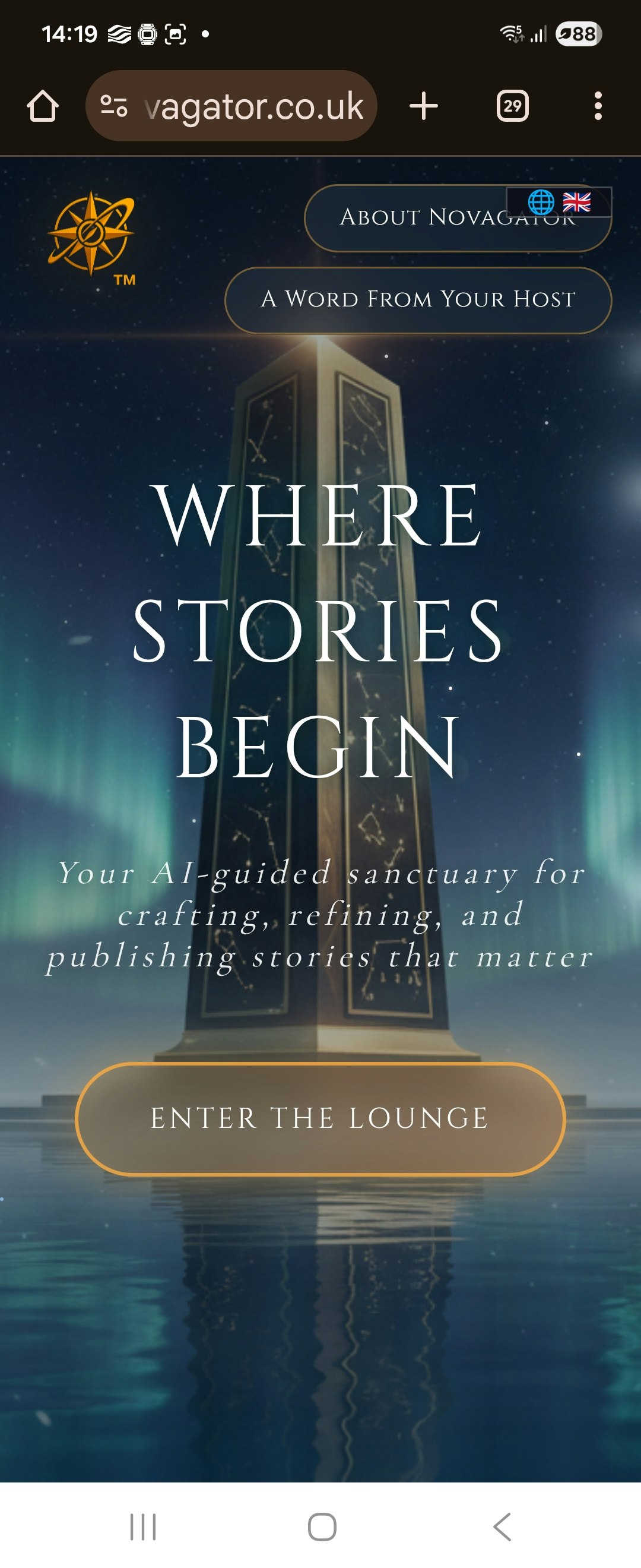 Novagator Writers Lounge logo