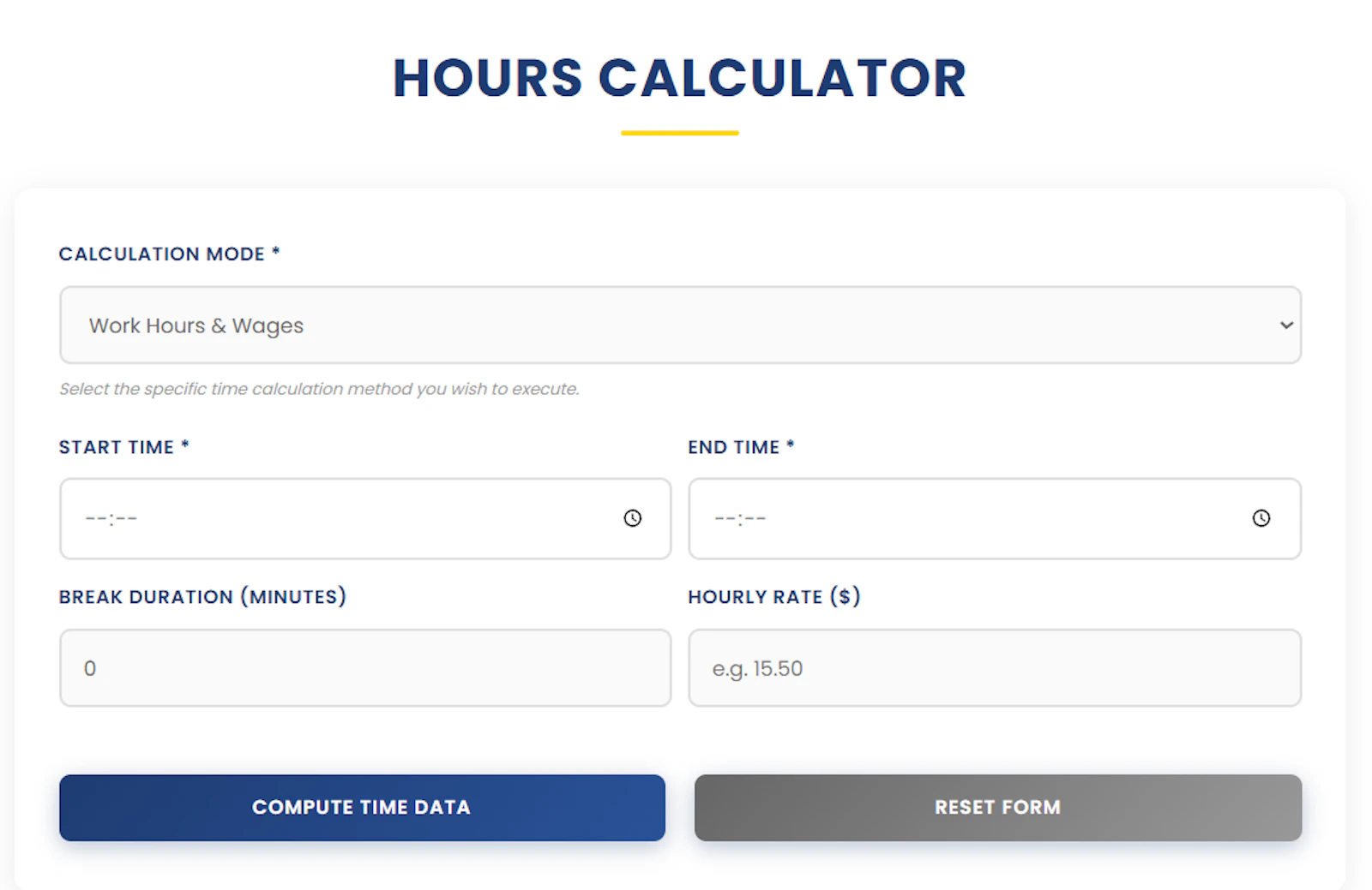 Hours Calculator screenshot 1