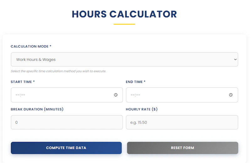 Hours Calculator screenshot 1