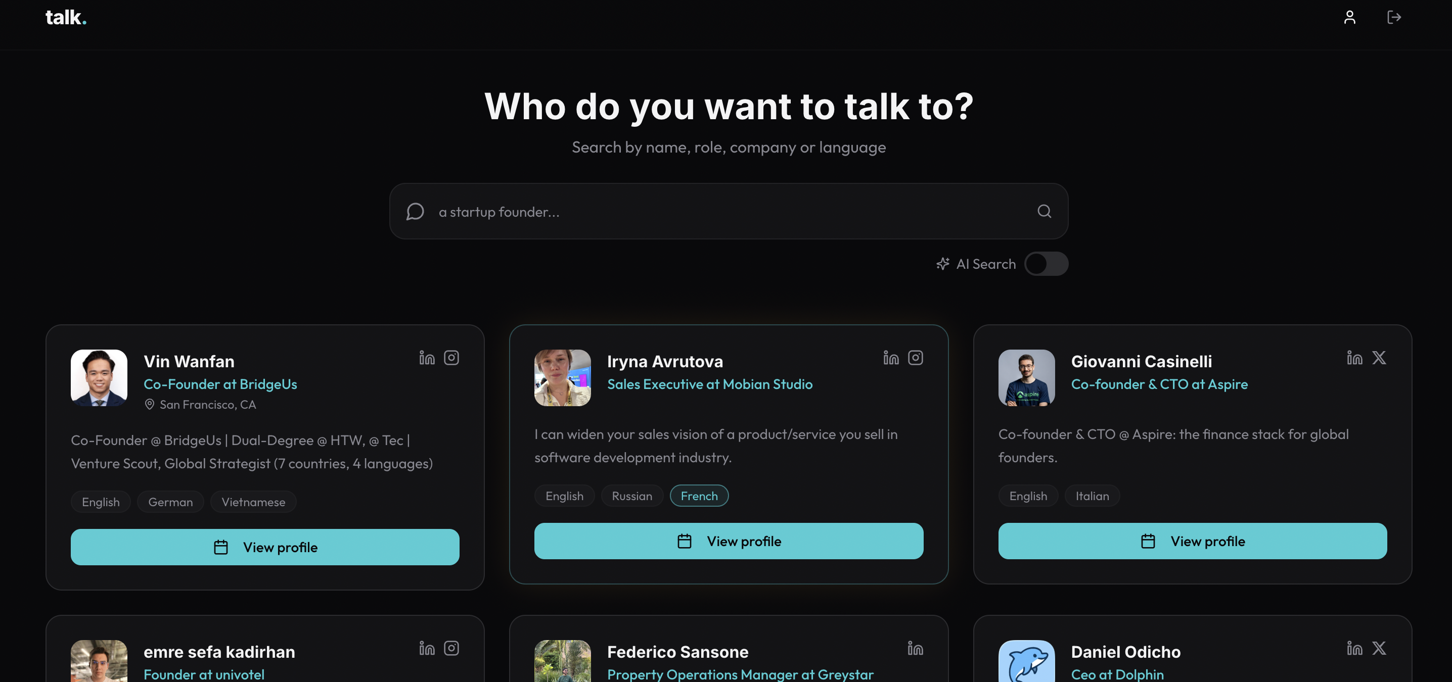 talk.  gallery image