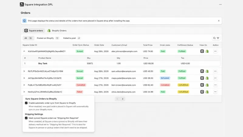 Shopify Square Integration DPL screenshot 4