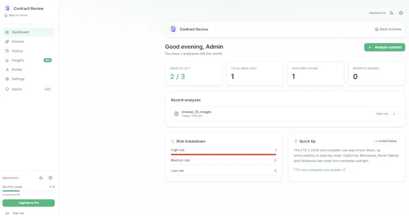 Contract Review screenshot 2