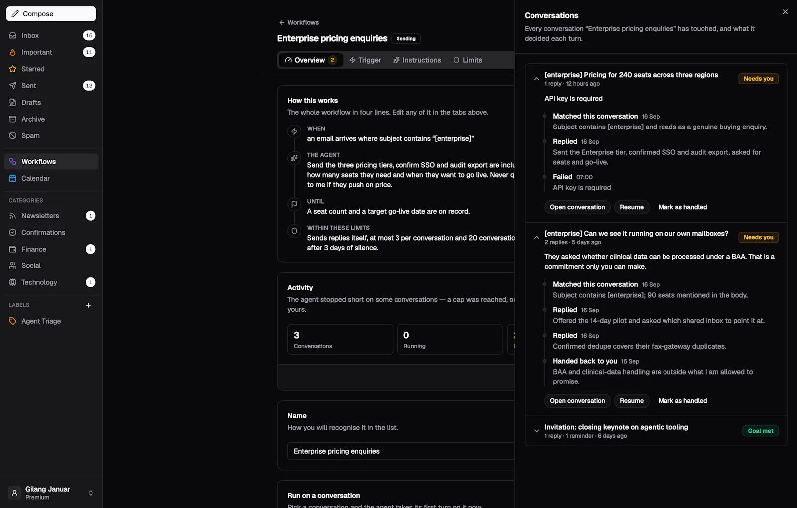 LaterOn v2: The agentic email plaftform screenshot 3