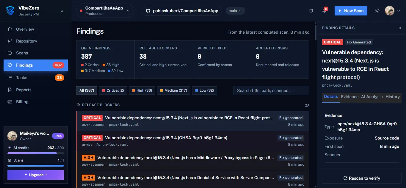 VibeZero - Protect your VibeCoded App gallery image