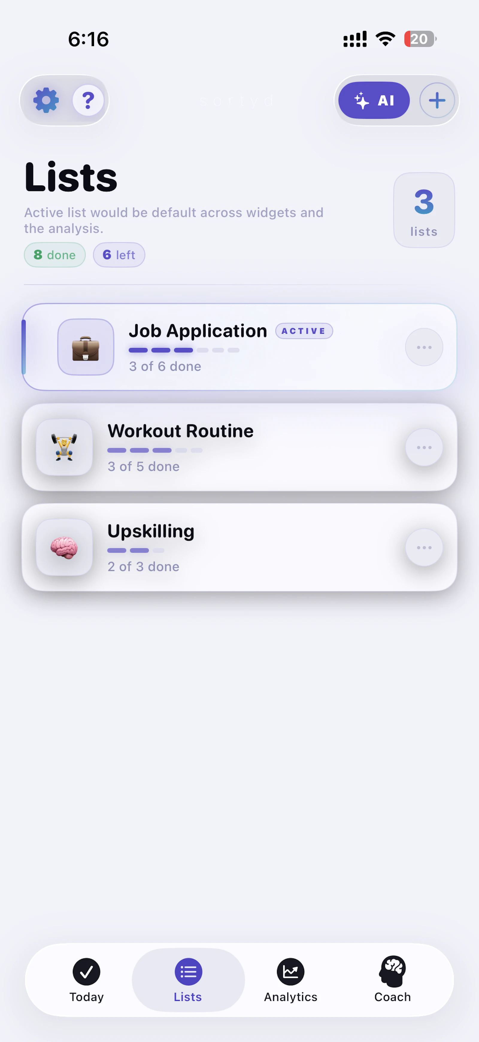 Sortyd screenshot 2