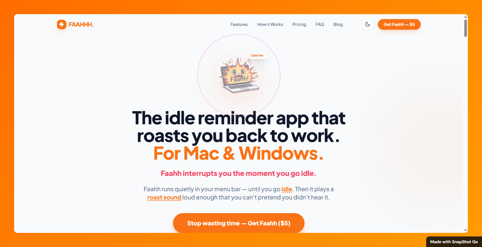 Slap your desk. Unplug distractions. Get back to focus. - Faahh — Slap it. Unplug it. Focus. | Product Hunt