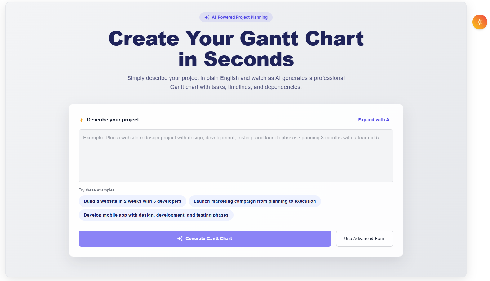 GanttGenAI Full Launch - Main product screenshot demonstrating key features and user interface