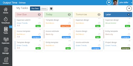 Output Time - Self hosted Project Management App gallery image