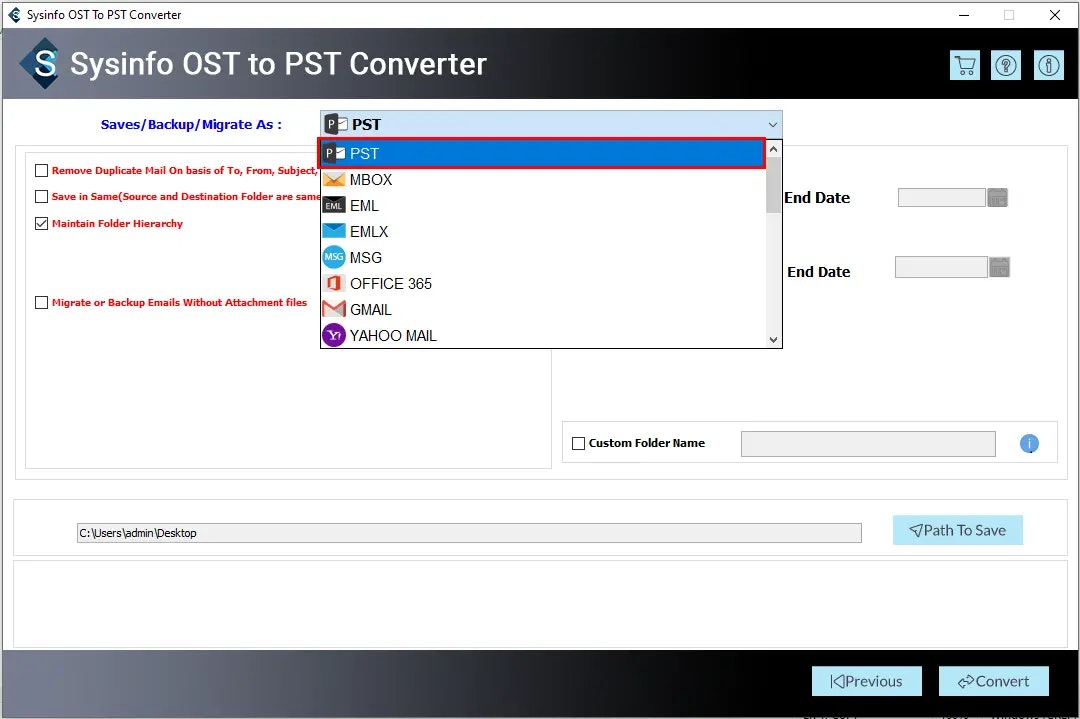 पीएसटी कनवर्टर के लिए sysinfo ost - एकल/कई OST फ़ाइलों को Outlook PST में परिवर्तित करने की अनुमति देता है मीडिया 3