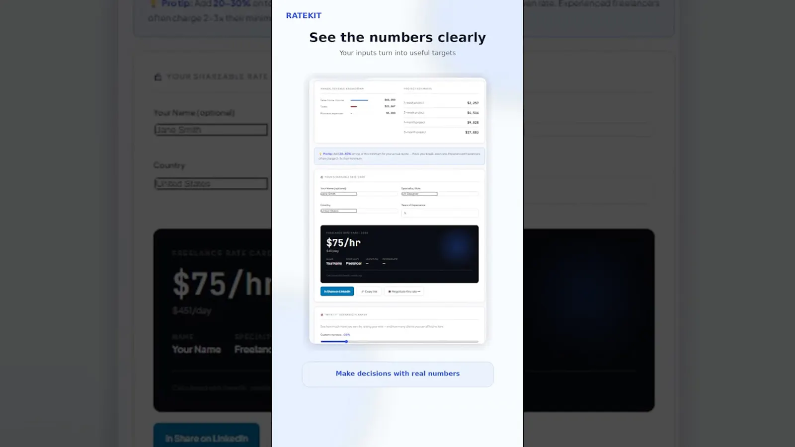 RateKit — Smart Calculators 4 Startups screenshot 1 (video preview)