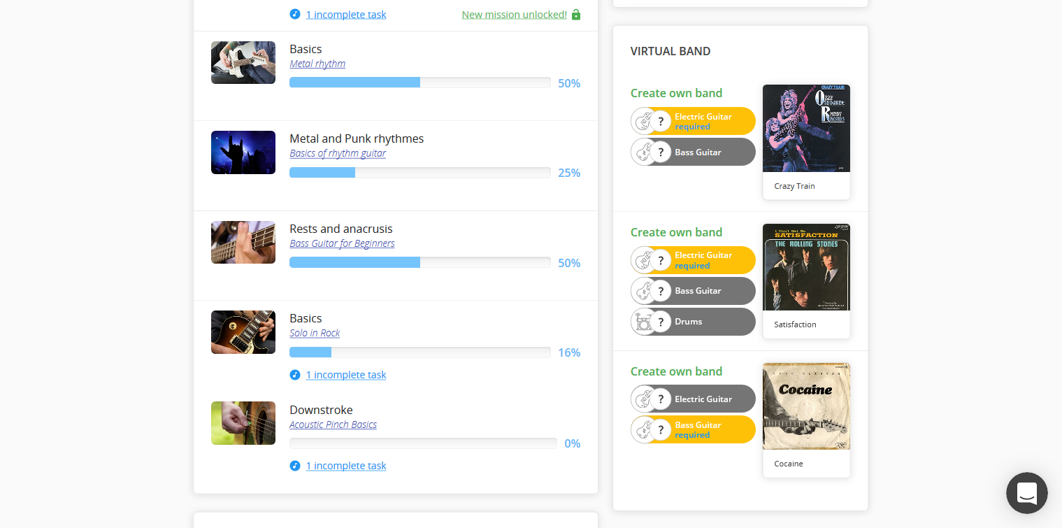 VirtualBand Guitar Bass Drums Lessons gallery image