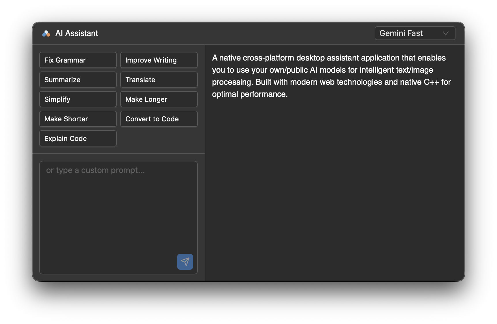 BYOA – Build Your Own Assistant - Main product screenshot demonstrating key features and user interface