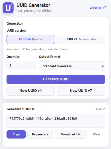 UUID Generator gallery image