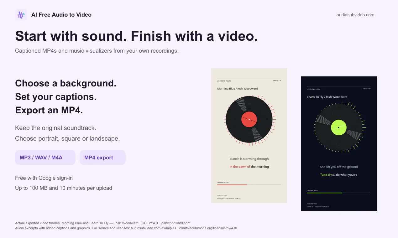 AI Free Audio to Video gallery image