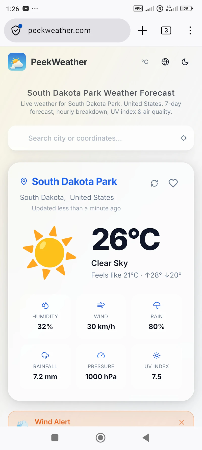 PeekWeather screenshot 2