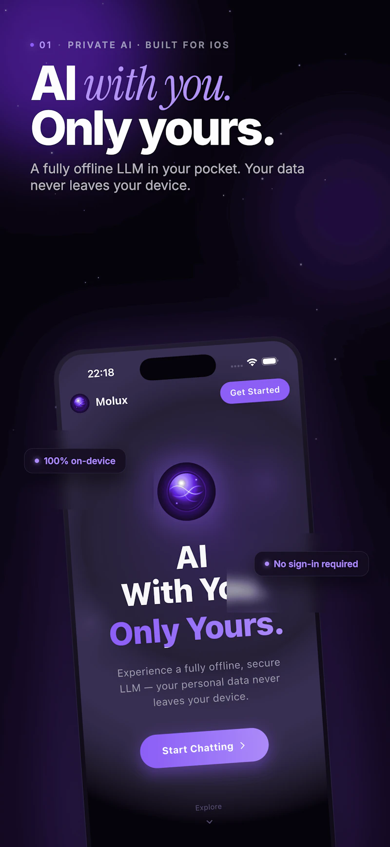 Molux: Local & Private AI Chat screenshot 1