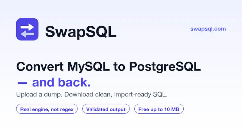 SwapSQL screenshot 1