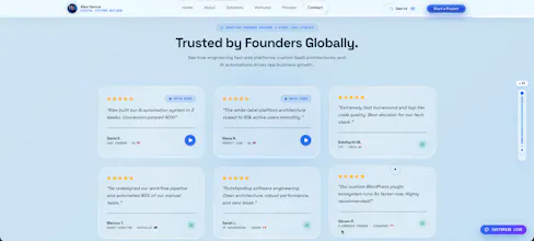 Liquid Glass Portfolio for Tech Founders gallery image