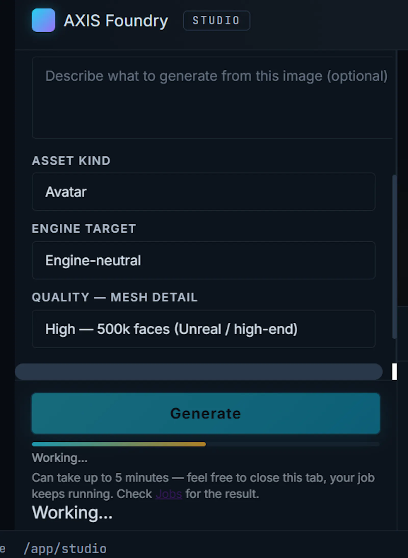AXIS 3D Foundry — Studio Redirect screenshot 10