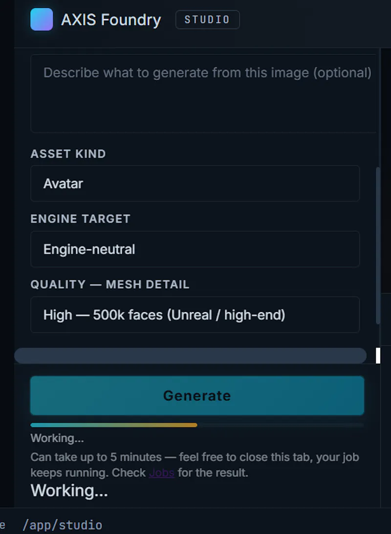 AXIS 3D Foundry — Studio Redirect screenshot 10